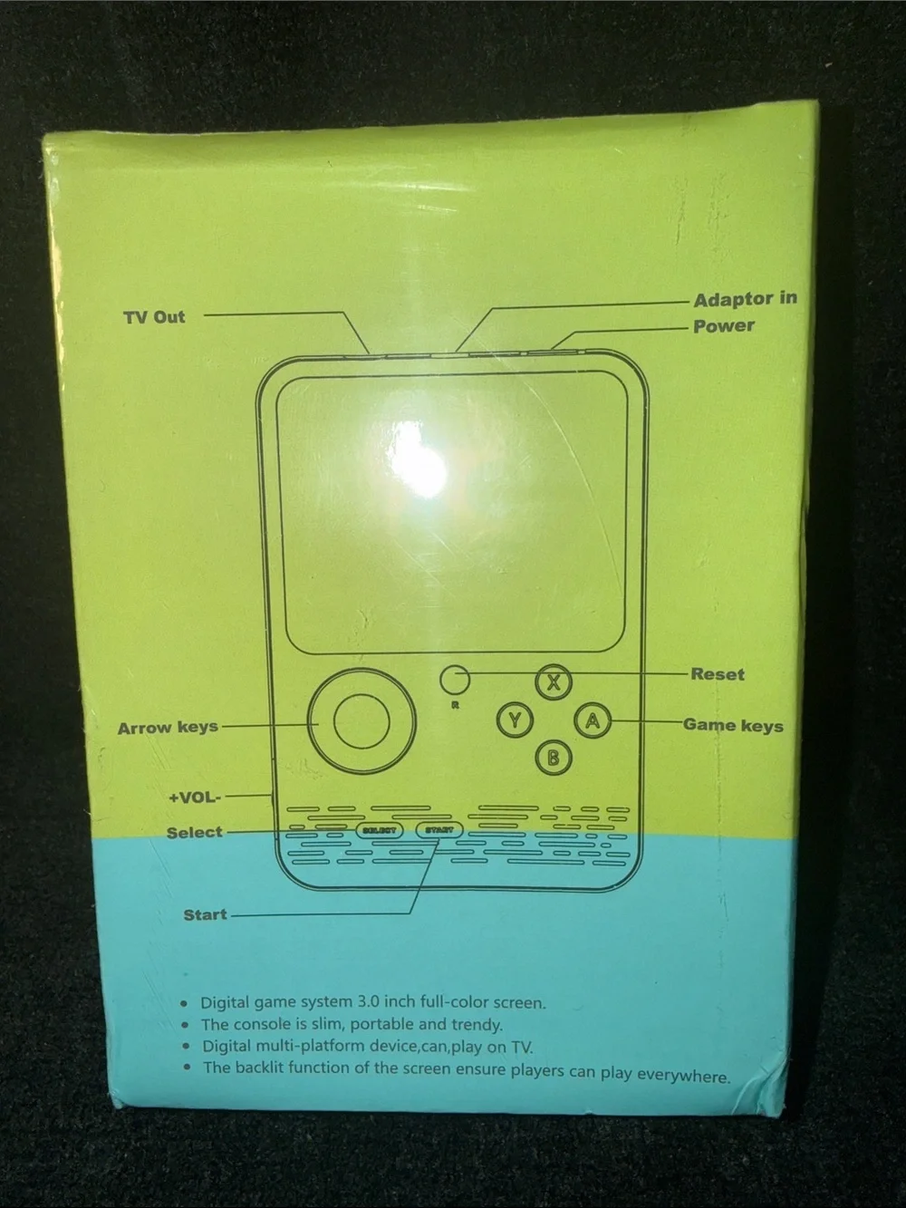 Lime Green Handheld Game Console - Portable Retro Gaming